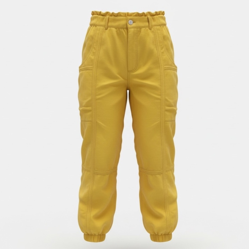 Urban Outfitters Canary yellow linen blend cargo joggers, large